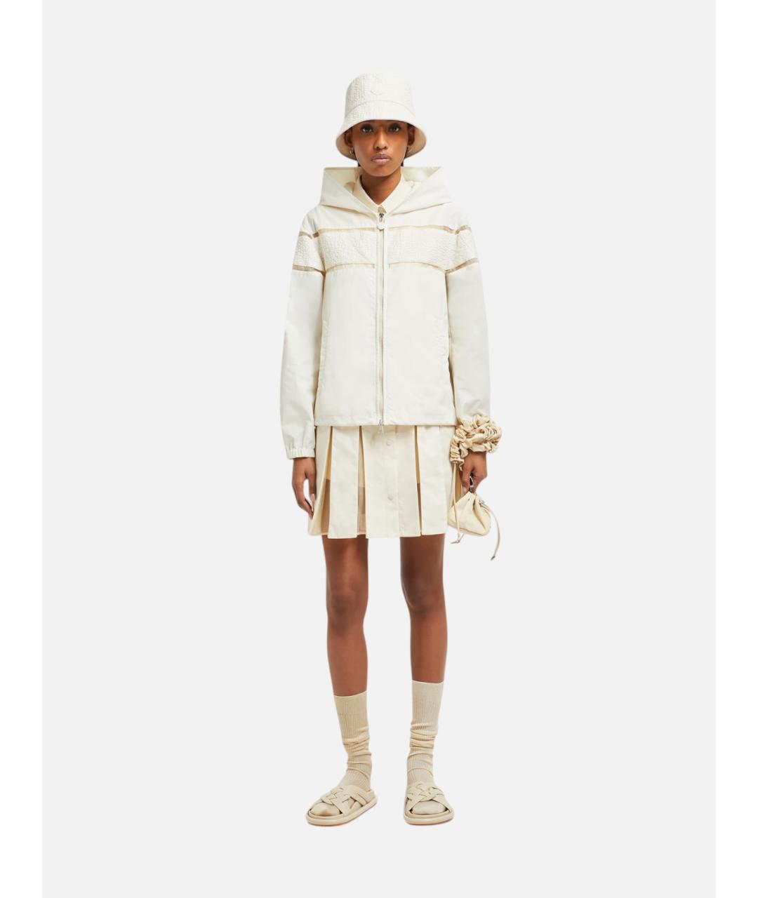 MONCLER Бежевая полиэстеровая куртка, фото 2