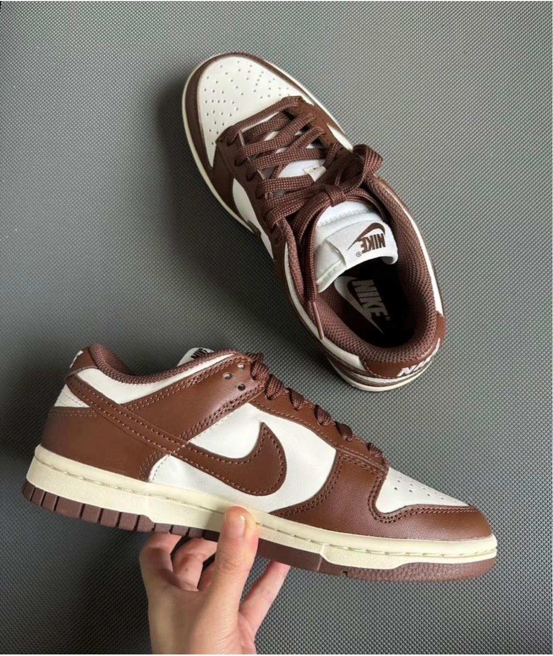 NIKE Коричневые кожаные кроссовки, фото 5