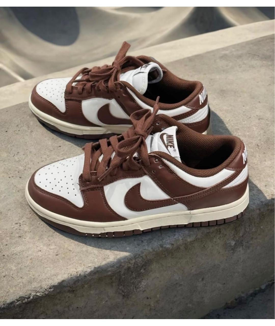 NIKE Коричневые кожаные кроссовки, фото 4