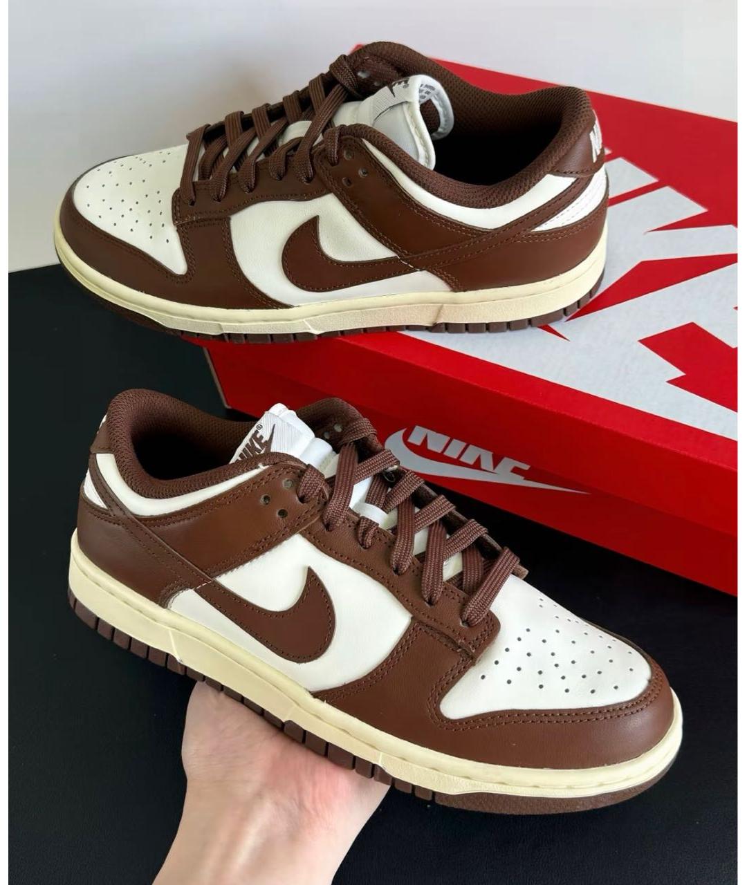 NIKE Коричневые кожаные кроссовки, фото 3