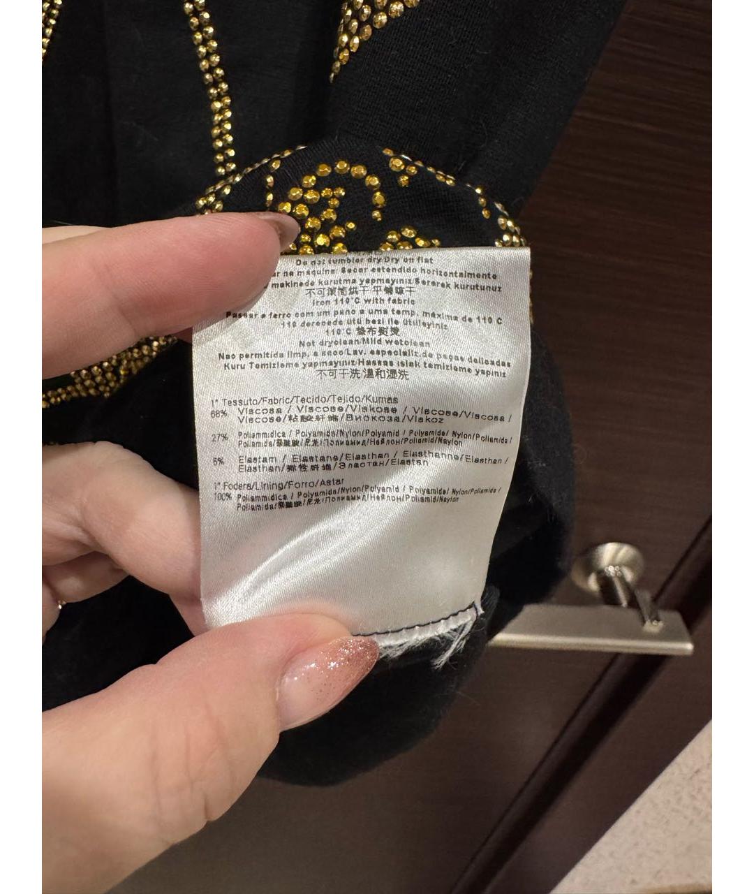 VERSACE JEANS COUTURE Черное вискозное коктейльное платье, фото 6