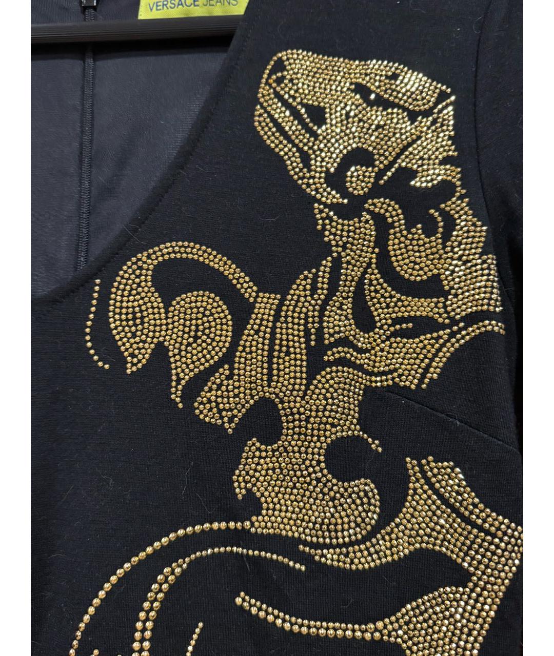 VERSACE JEANS COUTURE Черное вискозное коктейльное платье, фото 8