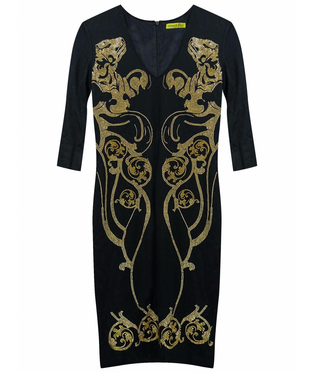 VERSACE JEANS COUTURE Черное вискозное коктейльное платье, фото 1