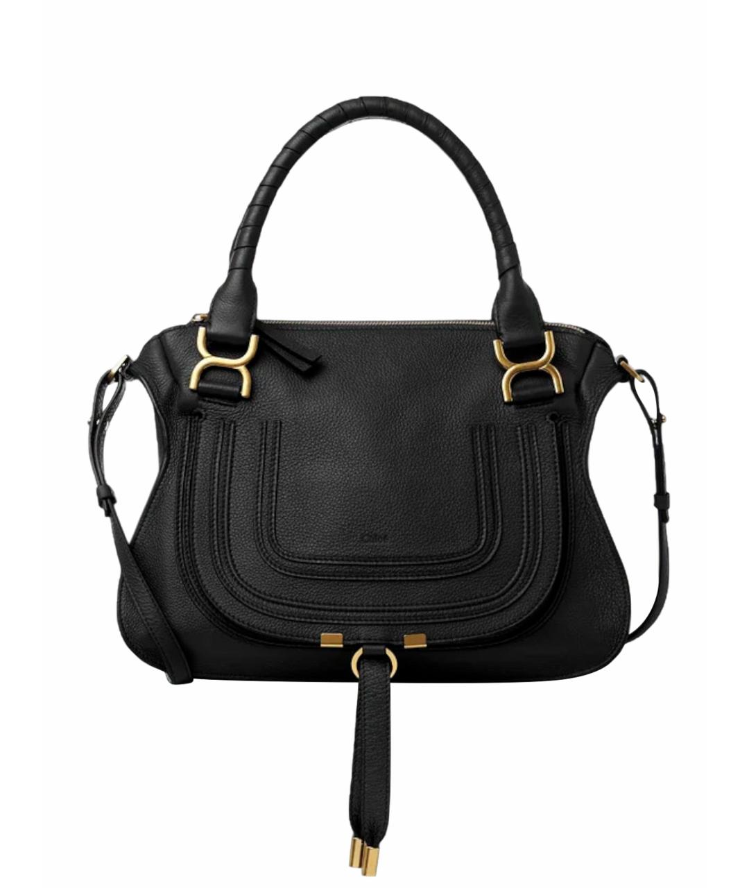 CHLOE Черная кожаная сумка тоут, фото 1