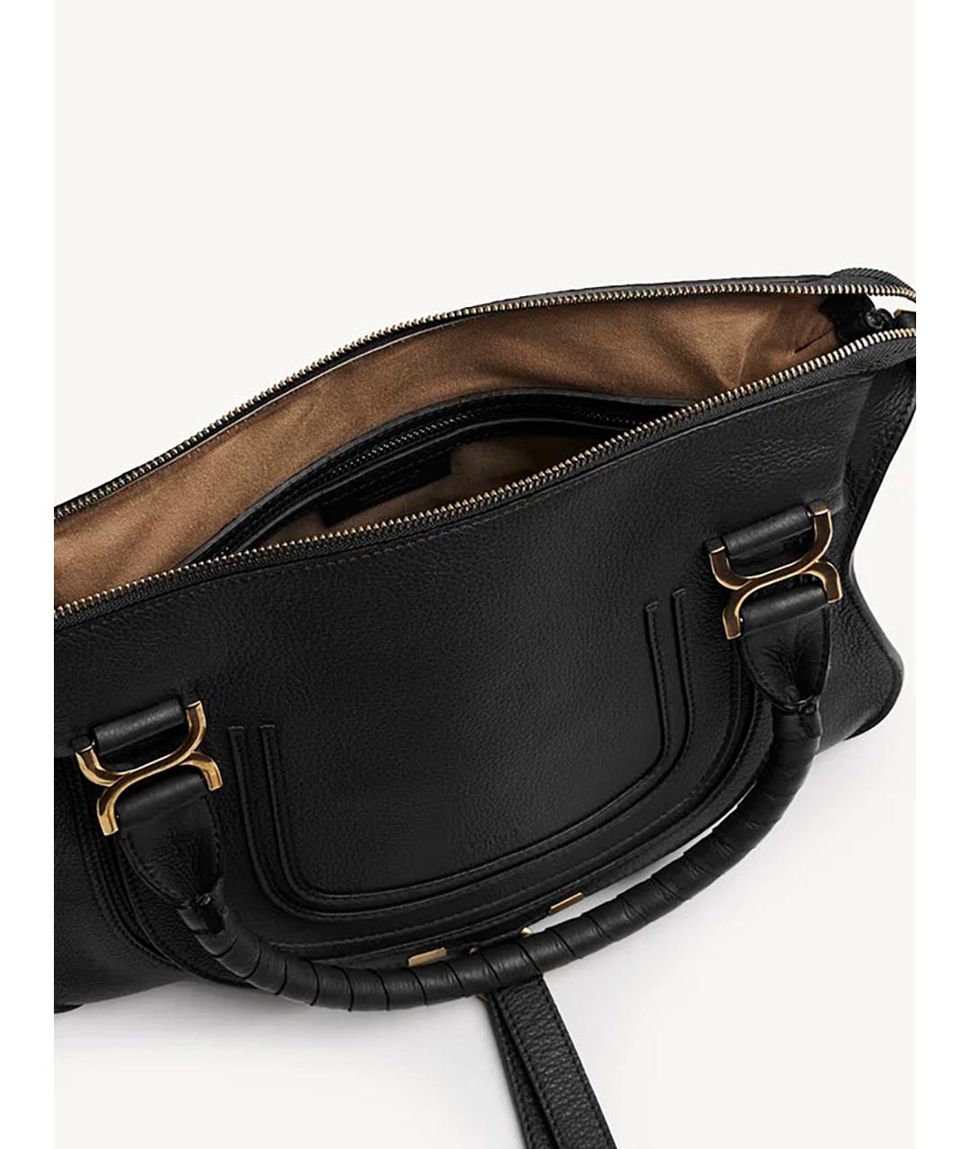 CHLOE Черная кожаная сумка тоут, фото 3