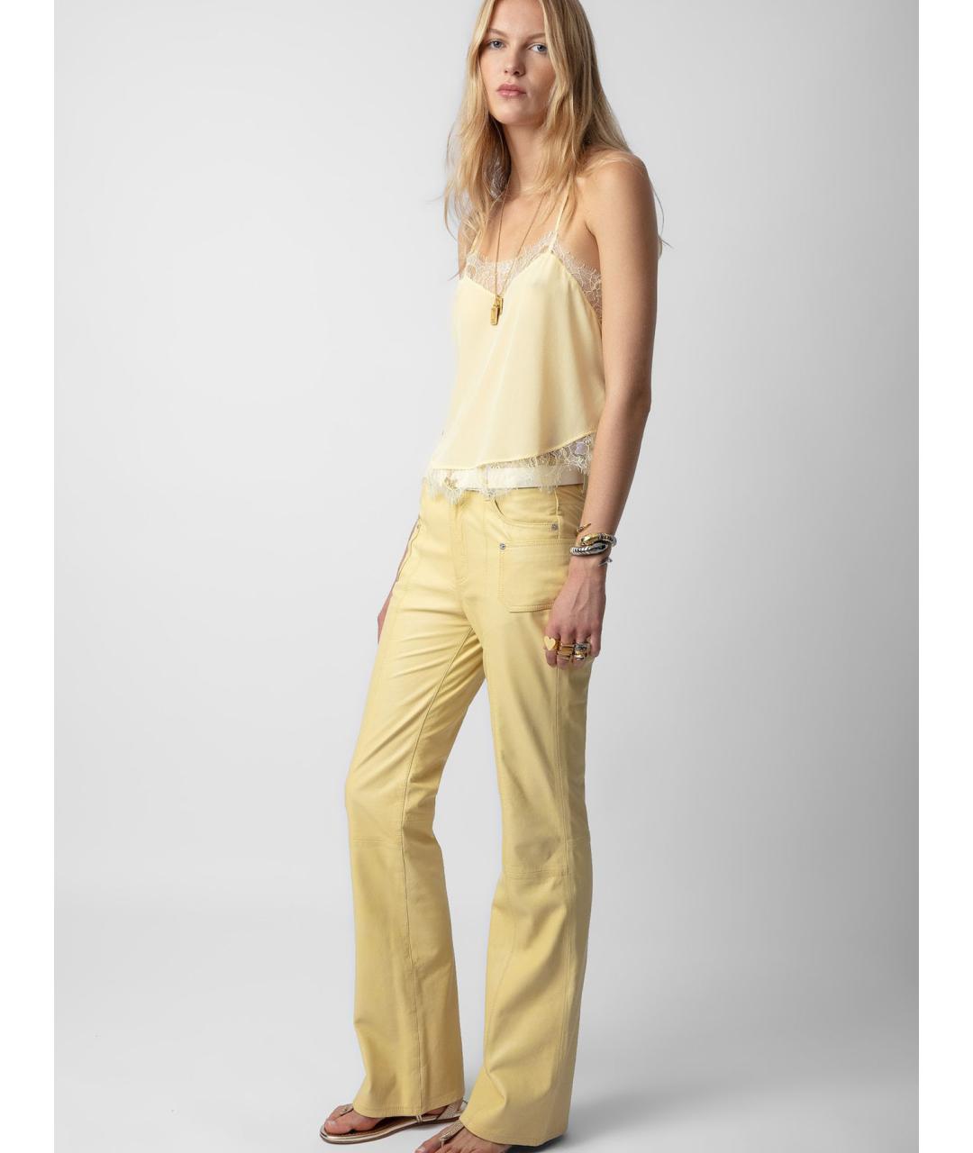 ZADIG & VOLTAIRE Желтая шелковая майка, фото 2