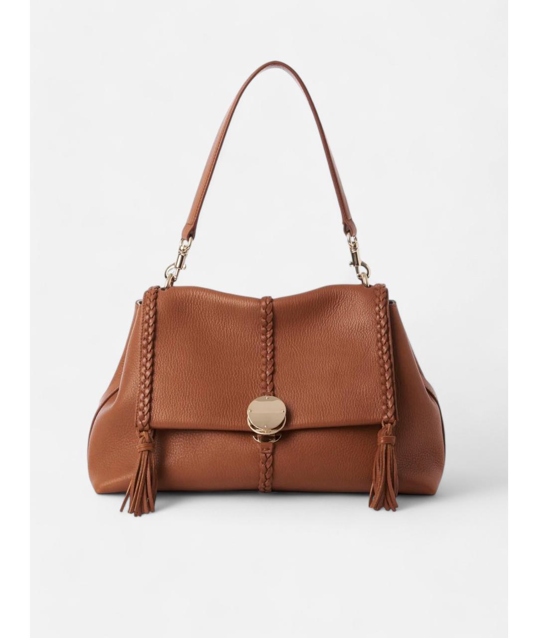 CHLOE Коричневая кожаная сумка через плечо, фото 4