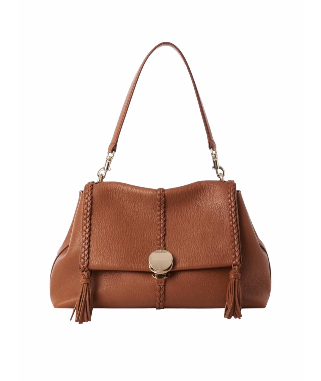 CHLOE Коричневая кожаная сумка через плечо, фото 1