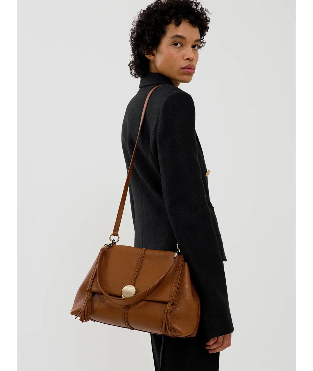 CHLOE Коричневая кожаная сумка через плечо, фото 3