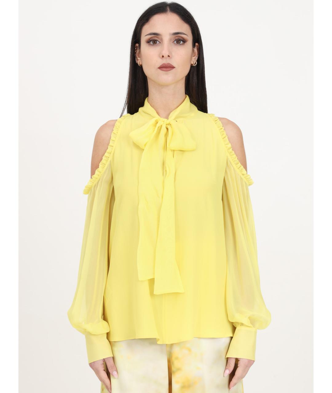 PINKO Желтая ацетатная блузы, фото 2