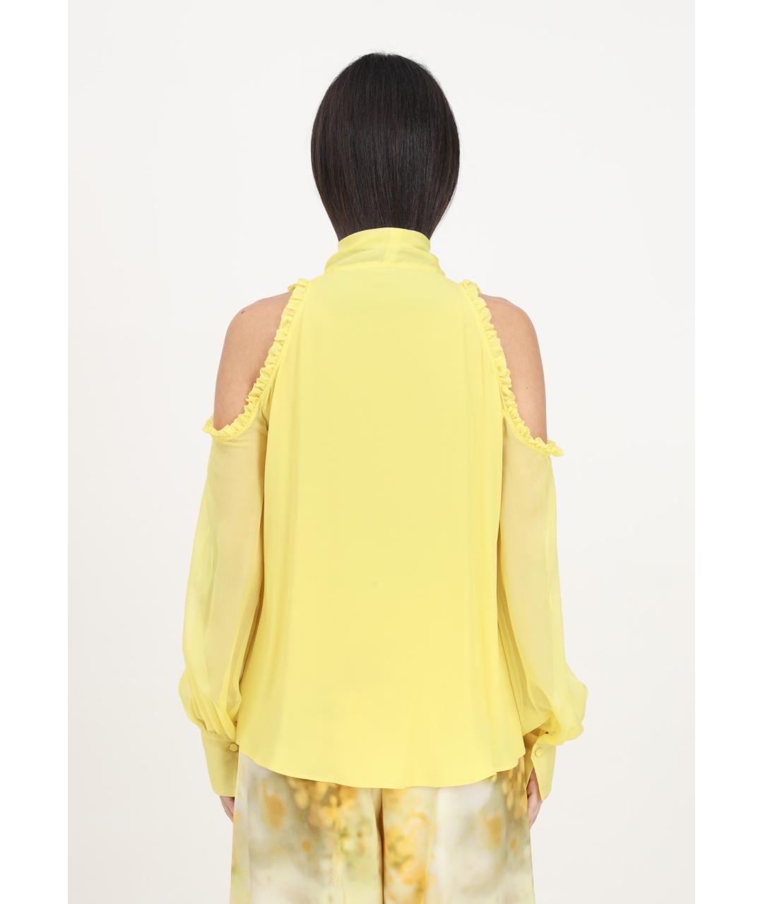 PINKO Желтая ацетатная блузы, фото 4