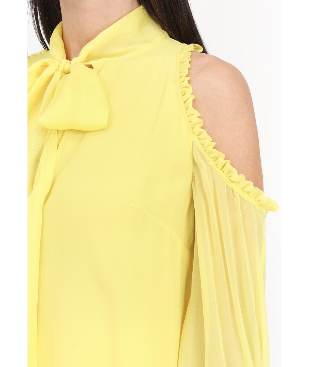 PINKO Желтая ацетатная блузы, фото 3
