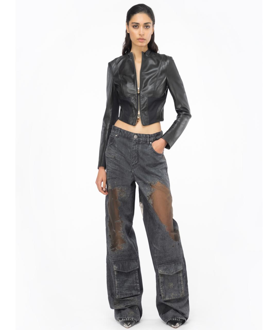 PINKO Черные хлопковые прямые джинсы, фото 2