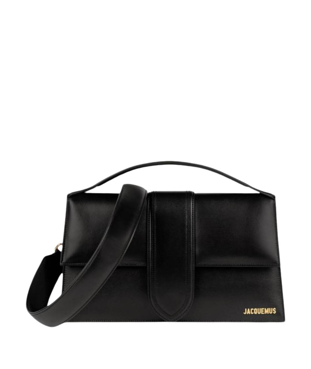 JACQUEMUS Черная кожаная сумка через плечо, фото 1