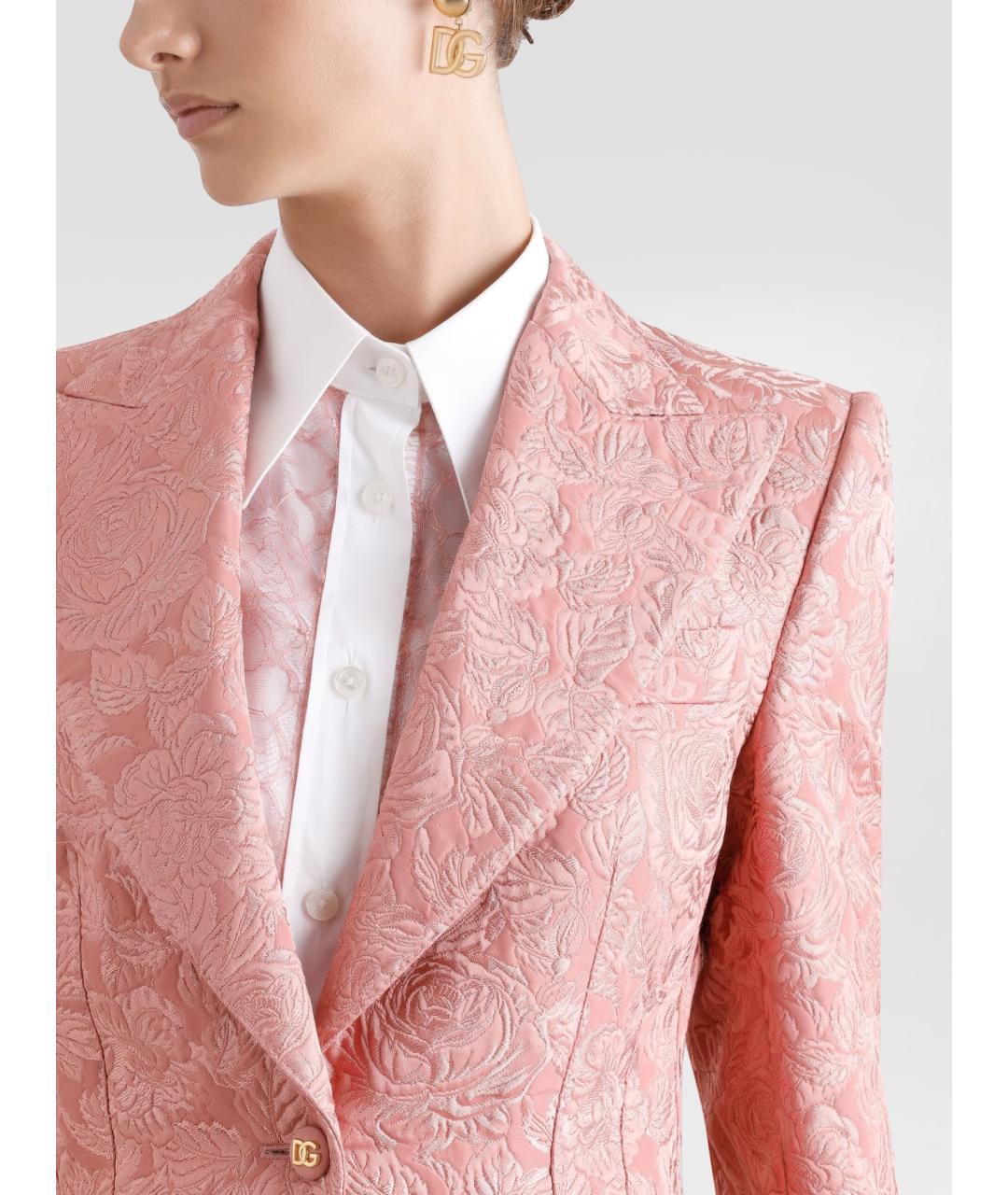 DOLCE&GABBANA Розовый хлопковый жакет/пиджак, фото 3