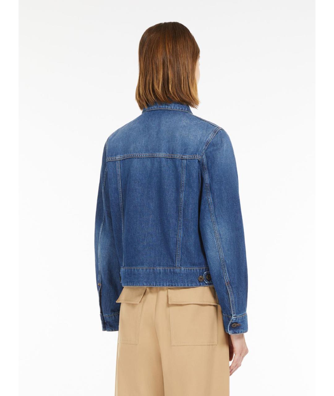 WEEKEND MAX MARA Синяя хлопковая куртка, фото 3