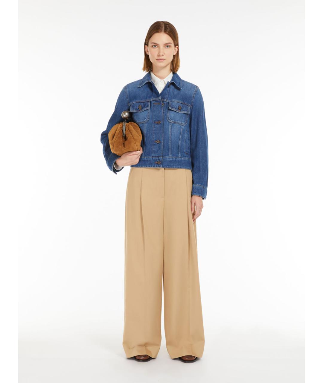 WEEKEND MAX MARA Синяя хлопковая куртка, фото 2