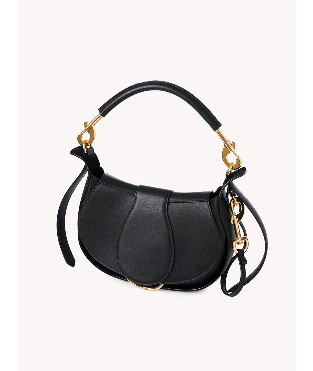 CHLOE Черная кожаная сумка через плечо, фото 2