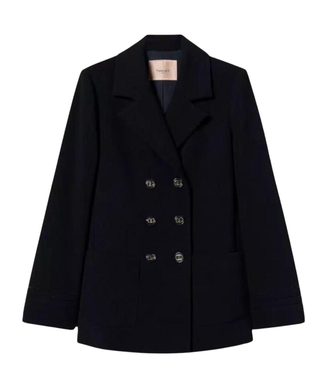 TWIN-SET Черное пальто, фото 1