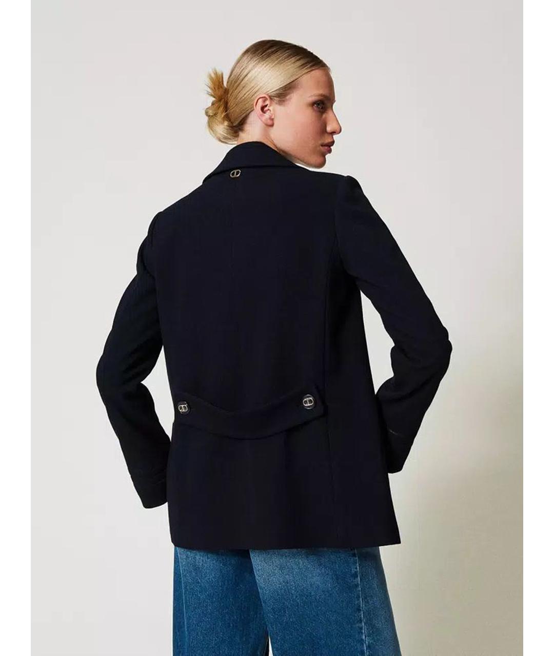 TWIN-SET Черное пальто, фото 5