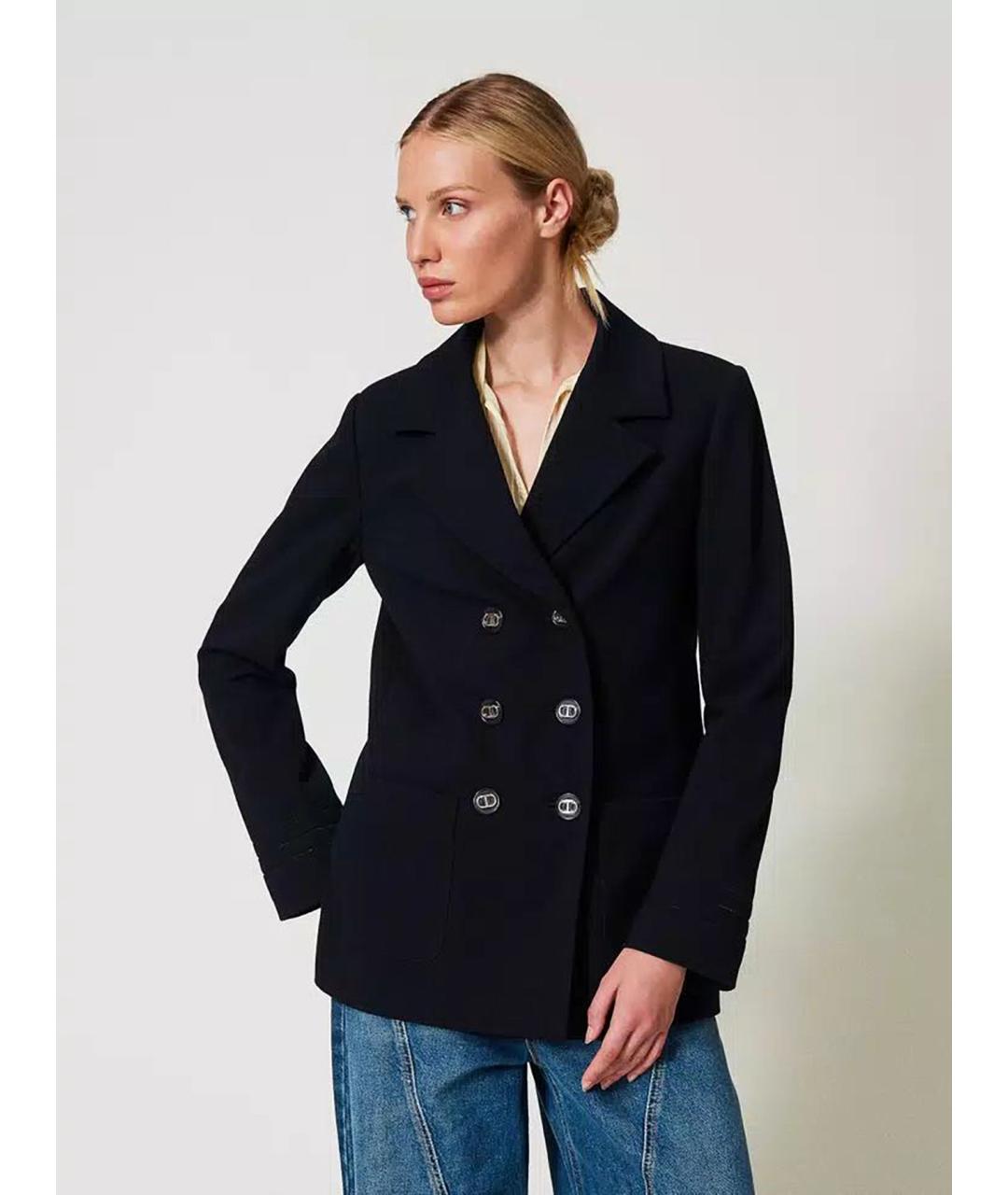 TWIN-SET Черное пальто, фото 6