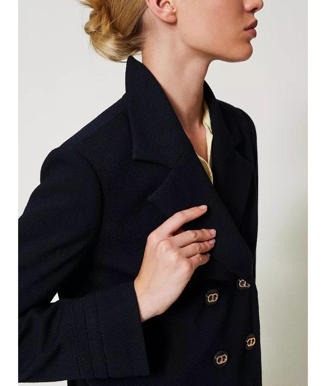 TWIN-SET Черное пальто, фото 7