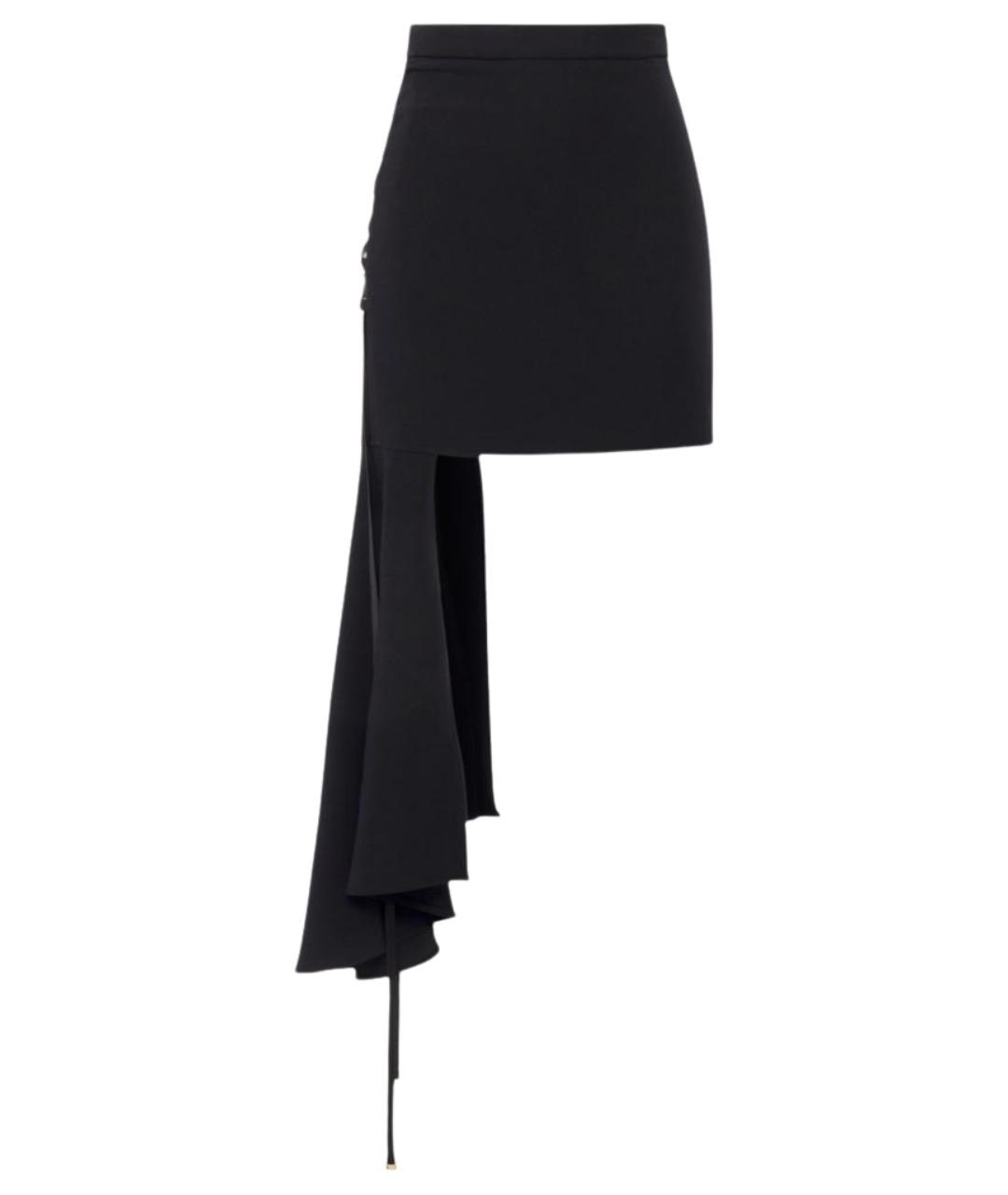 ELISABETTA FRANCHI Черная полиэстеровая юбка мини, фото 1