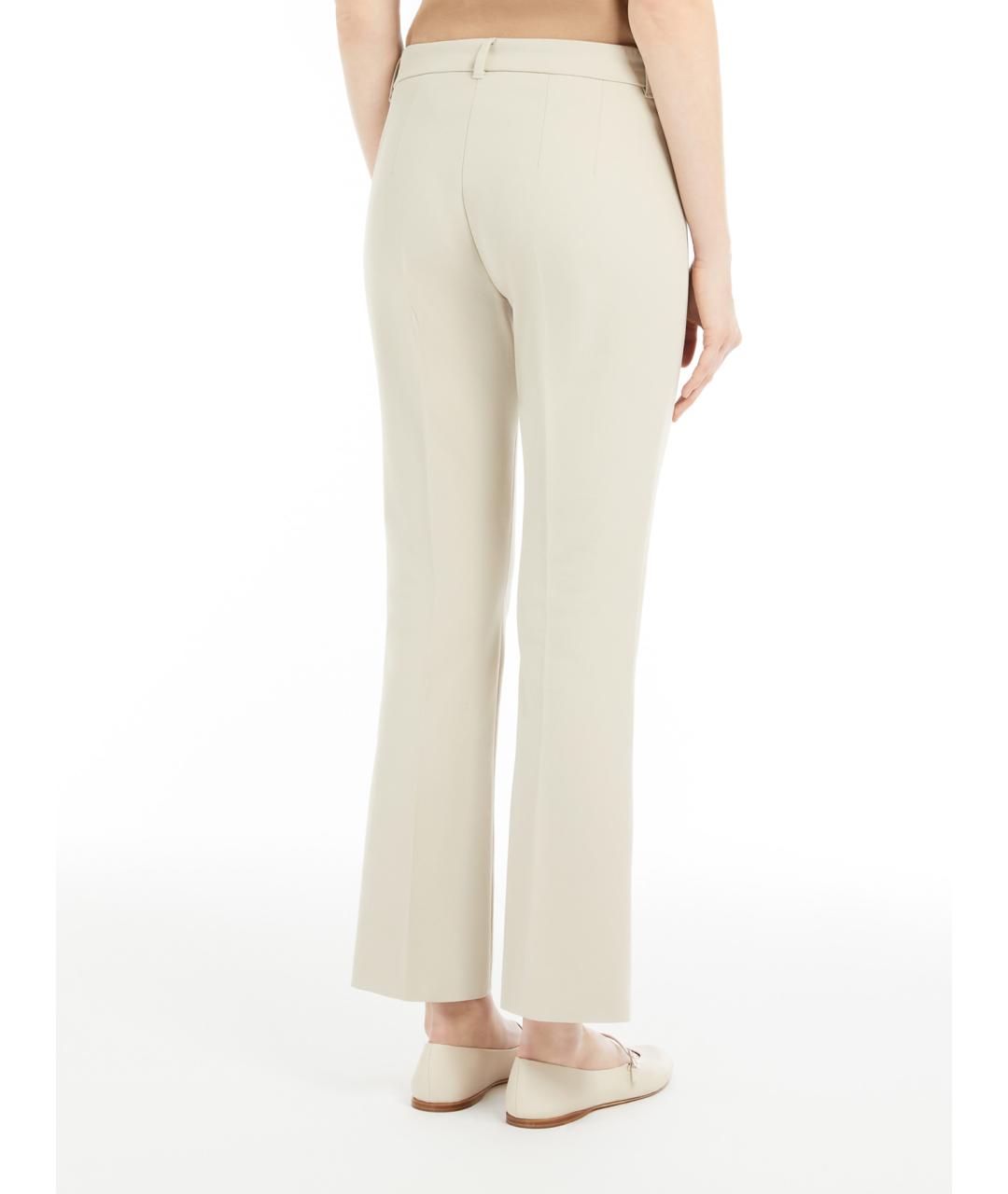 'S MAX MARA Белые вискозные прямые брюки, фото 3