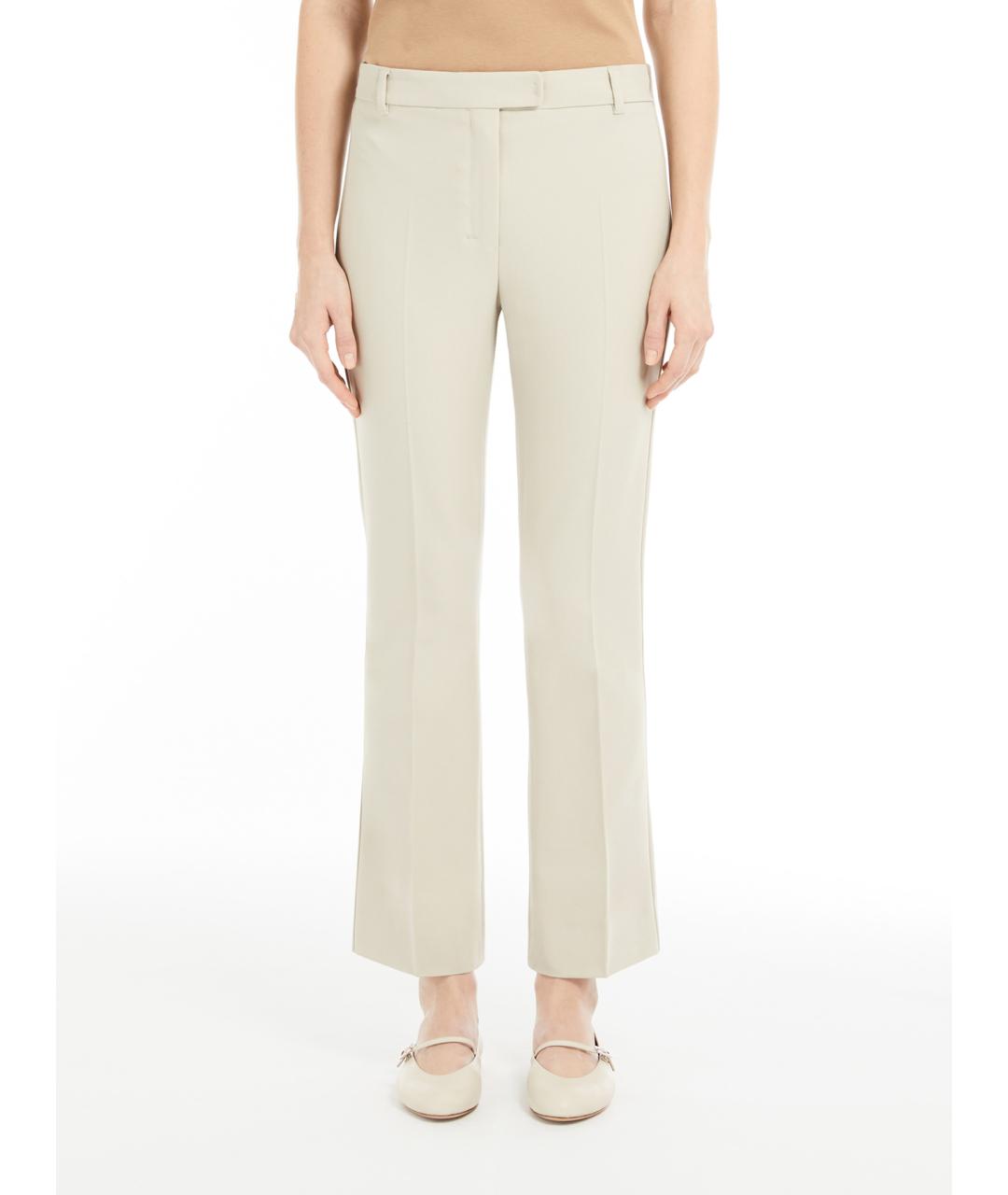 'S MAX MARA Белые вискозные прямые брюки, фото 2