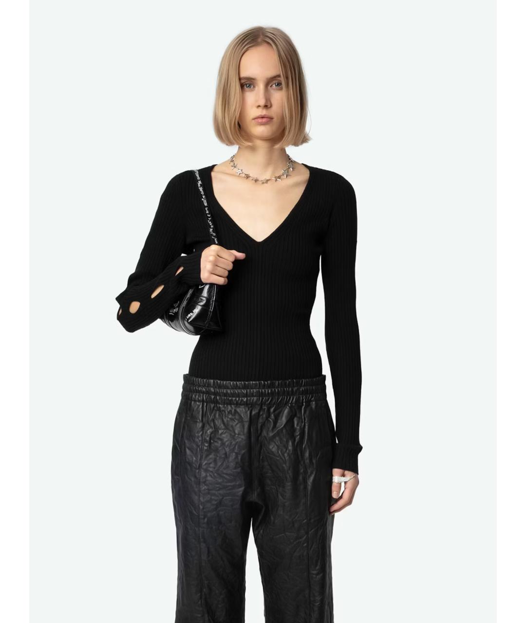 ZADIG & VOLTAIRE Черный шерстяной джемпер / свитер, фото 4