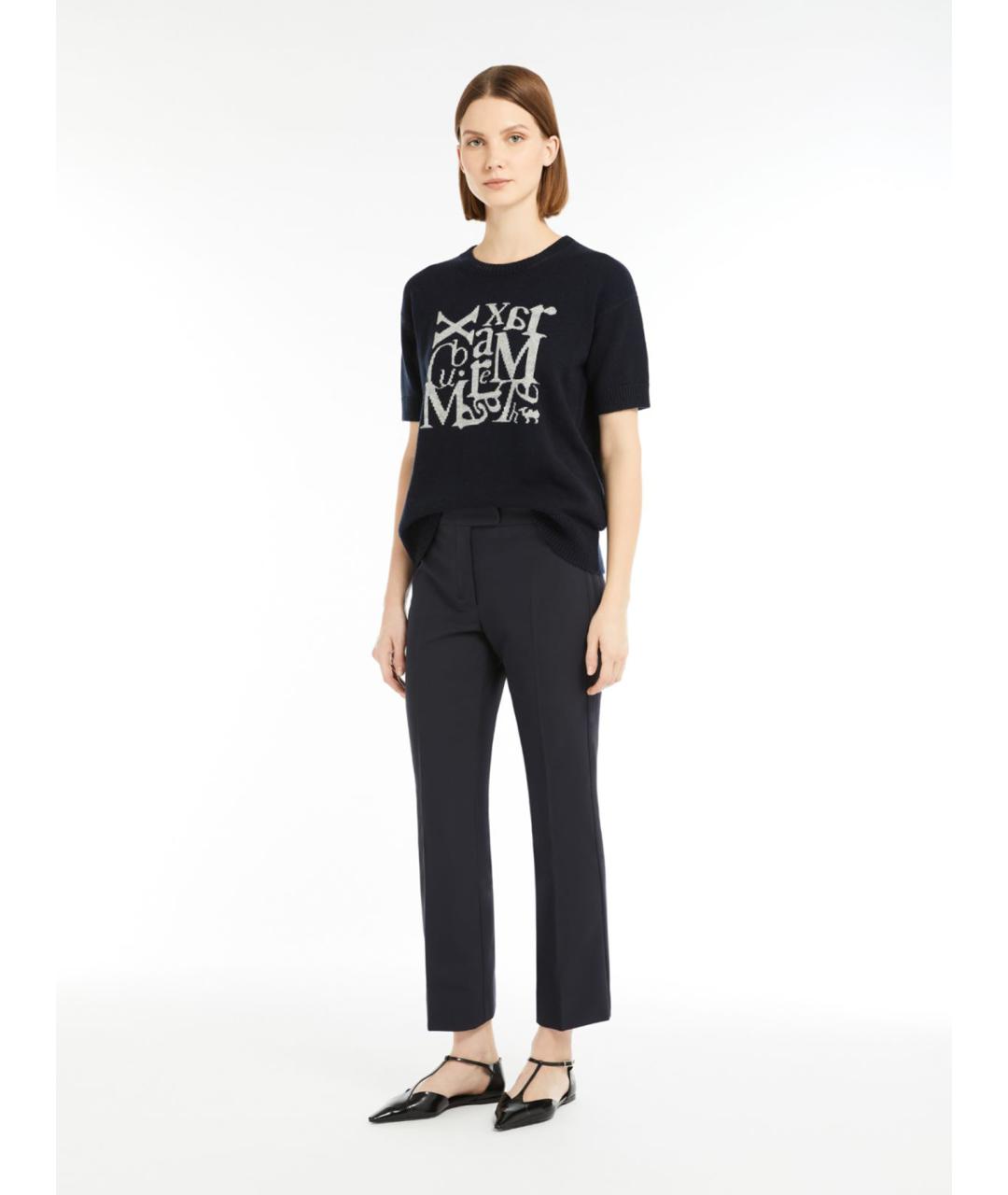 'S MAX MARA Черные вискозные прямые брюки, фото 4