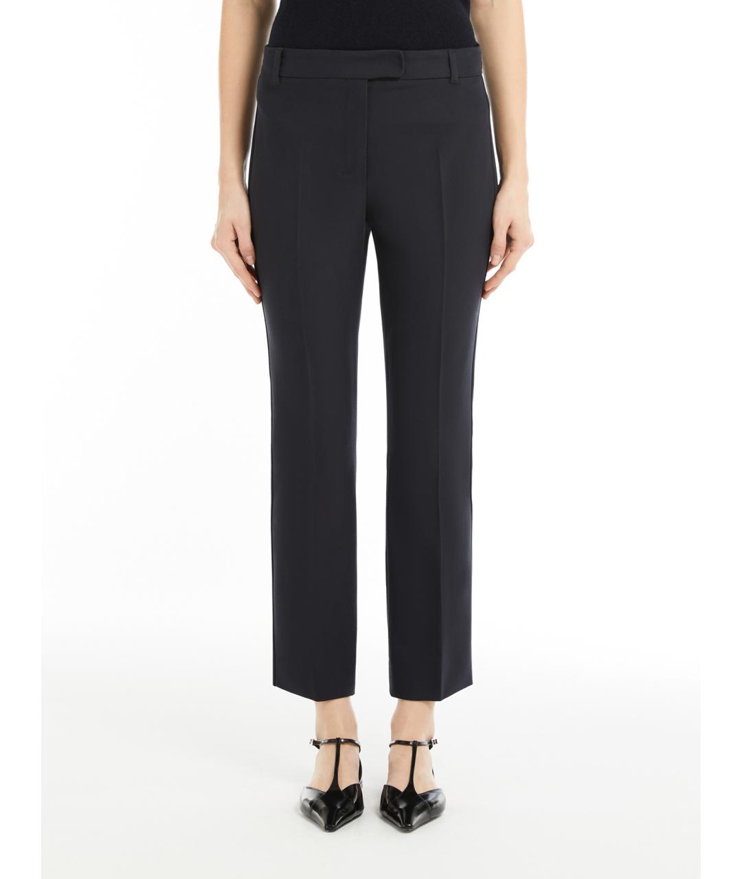 'S MAX MARA Черные вискозные прямые брюки, фото 2