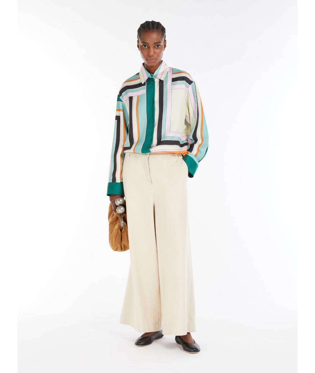 WEEKEND MAX MARA Мульти шелковая рубашка, фото 4