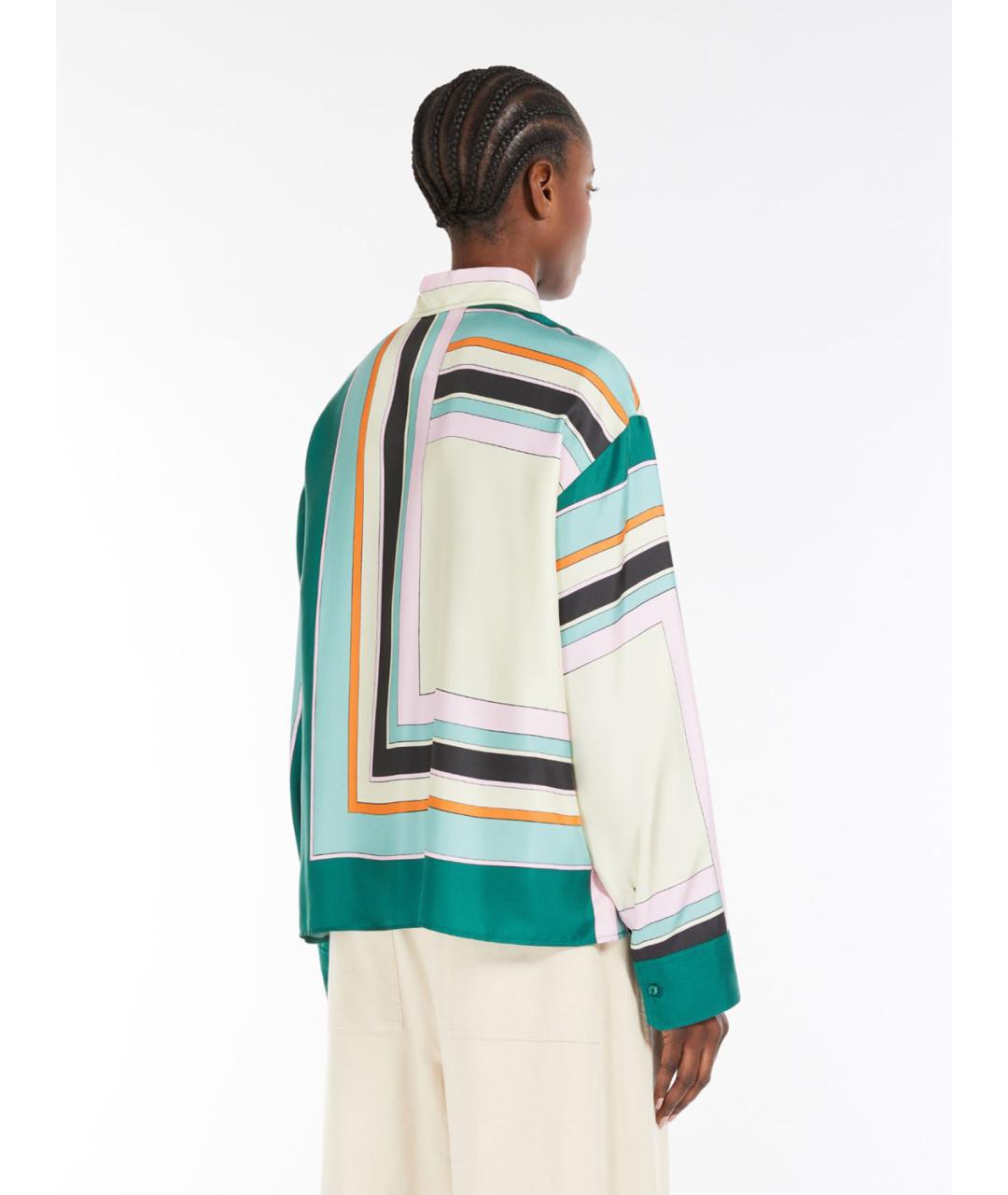 WEEKEND MAX MARA Мульти шелковая рубашка, фото 3