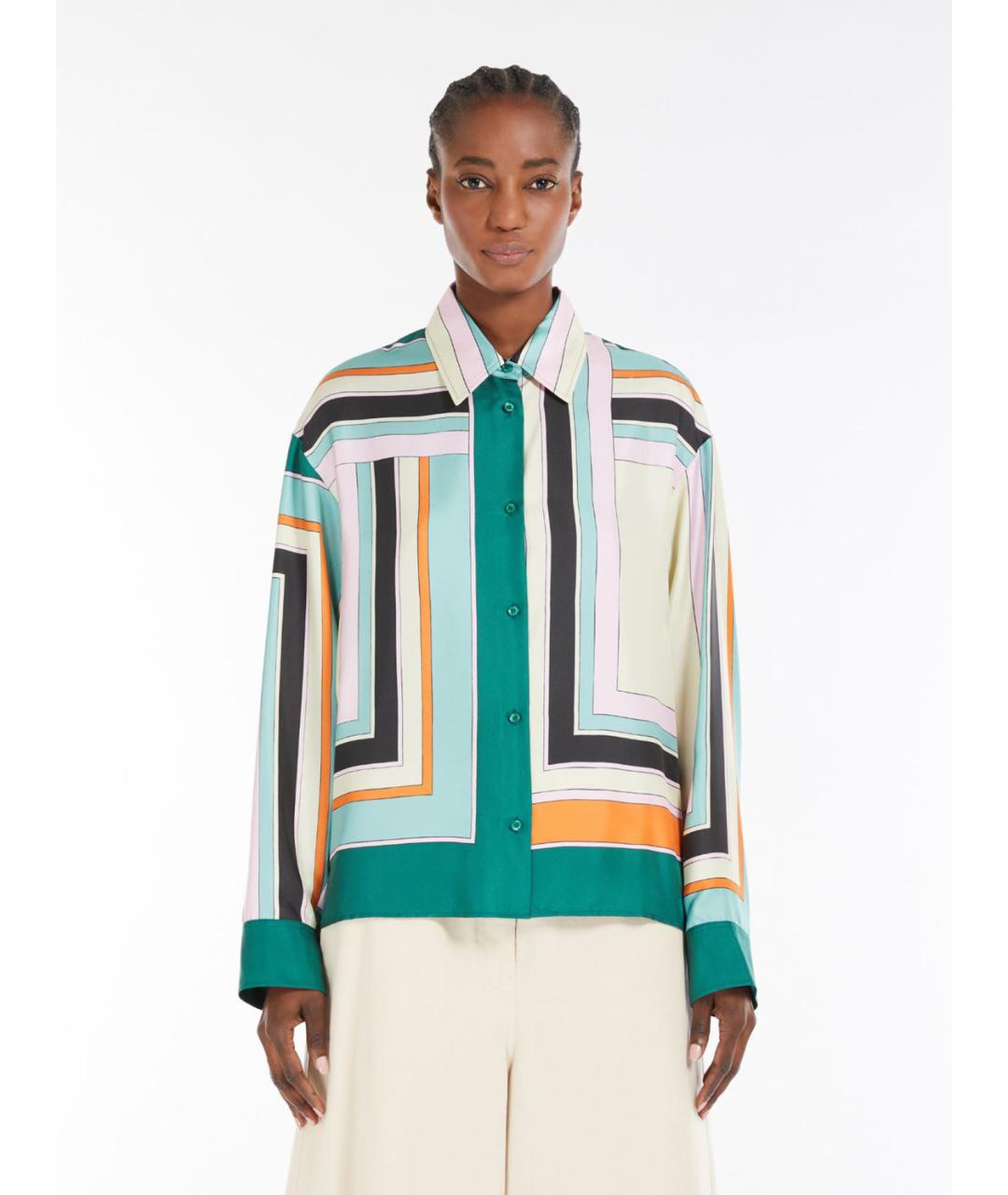 WEEKEND MAX MARA Мульти шелковая рубашка, фото 2