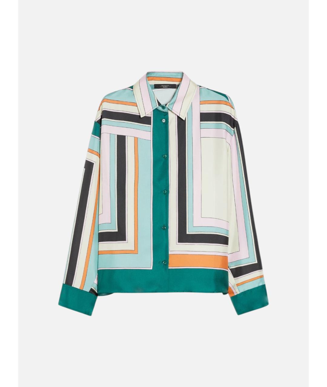 WEEKEND MAX MARA Мульти шелковая рубашка, фото 5