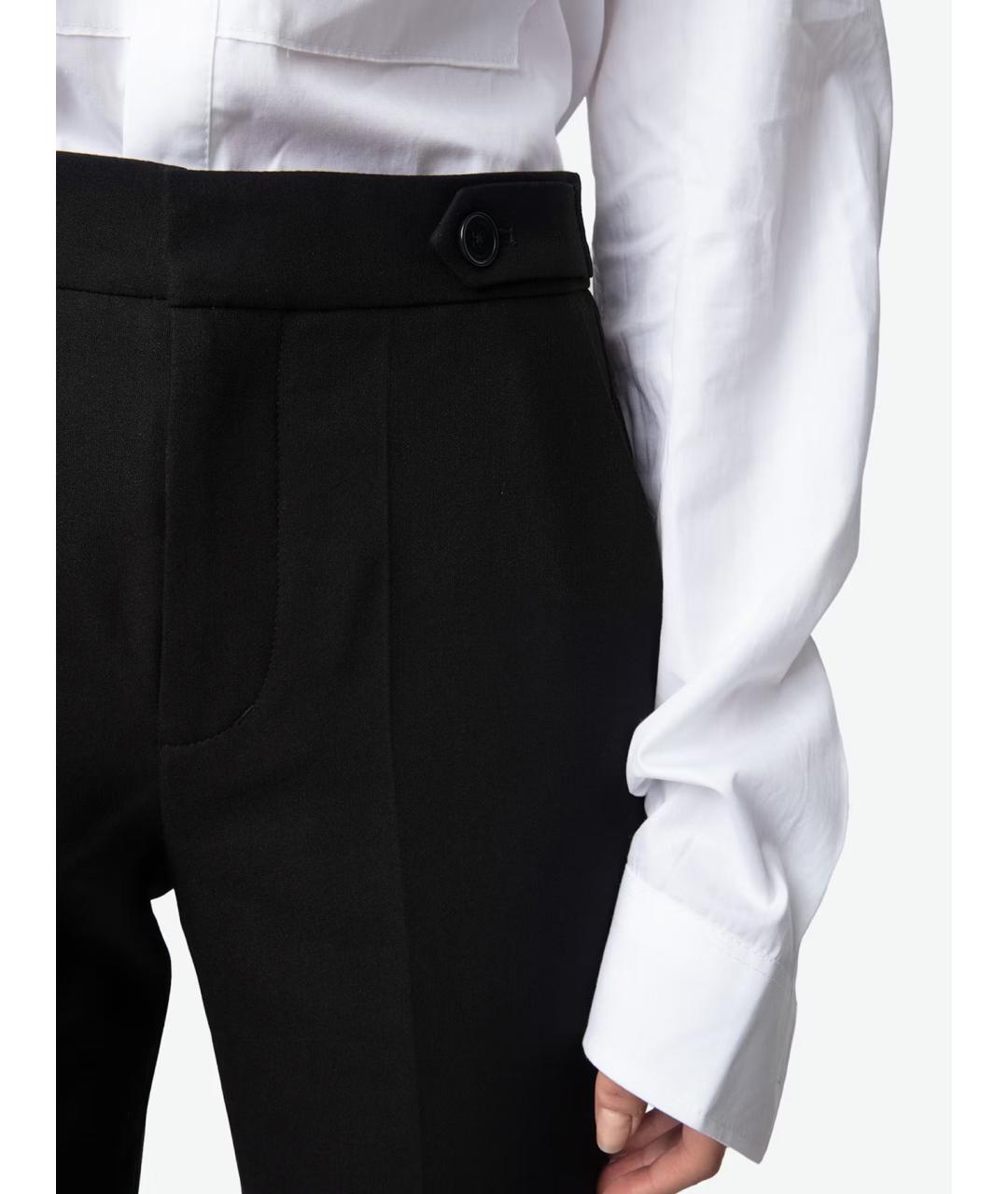 ZADIG & VOLTAIRE Черные полиэстеровые прямые брюки, фото 9