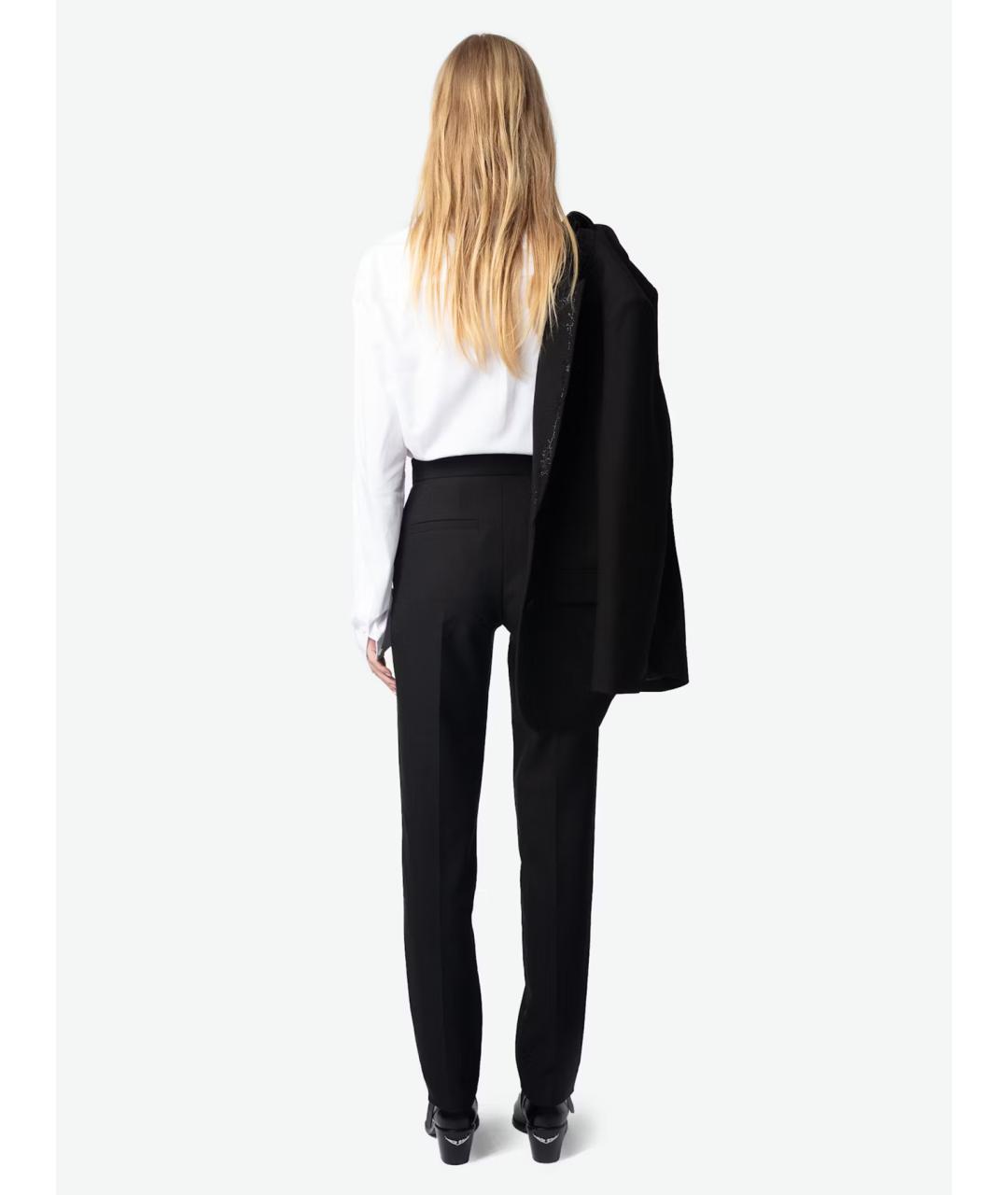 ZADIG & VOLTAIRE Черные полиэстеровые прямые брюки, фото 8