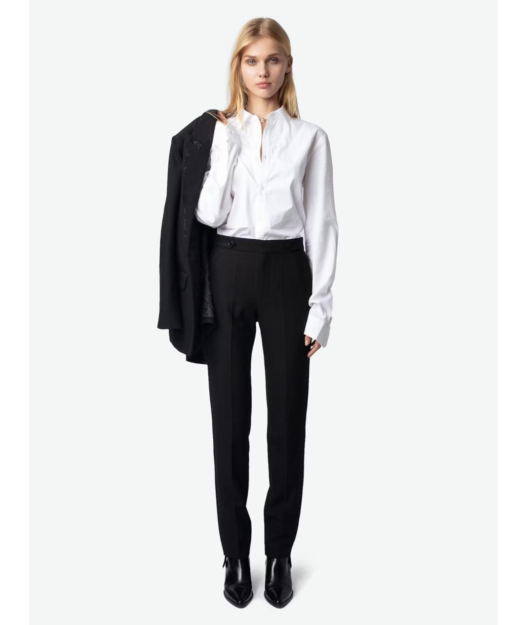ZADIG & VOLTAIRE Черные полиэстеровые прямые брюки, фото 2