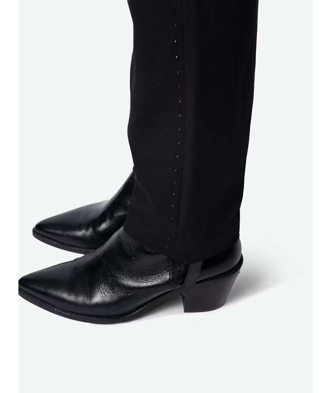 ZADIG & VOLTAIRE Черные полиэстеровые прямые брюки, фото 6