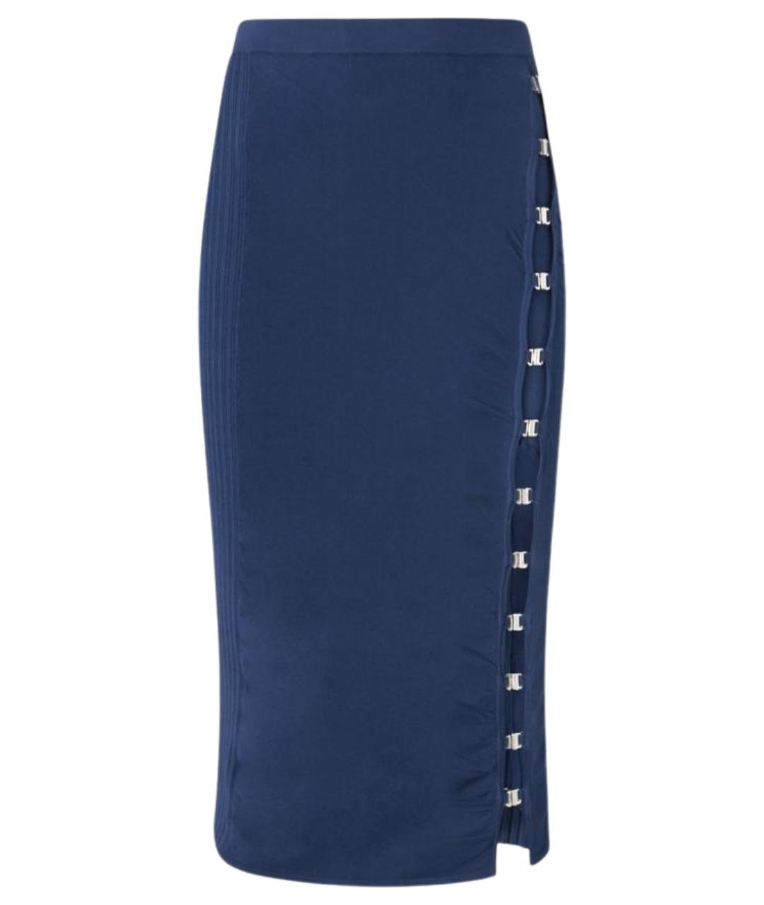 PINKO Синяя вискозная юбка миди, фото 1