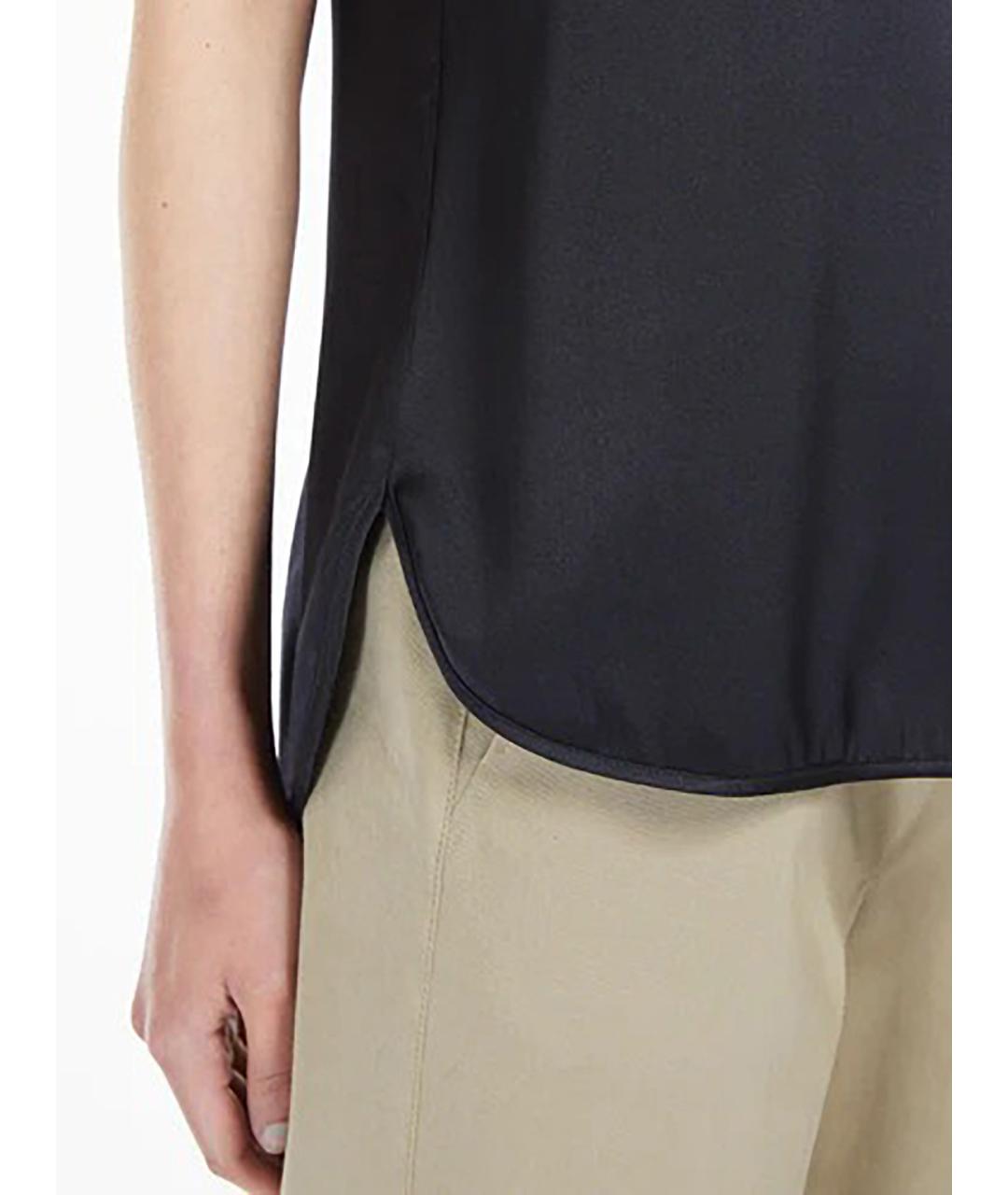 MAX MARA STUDIO Черная шелковая майка, фото 3