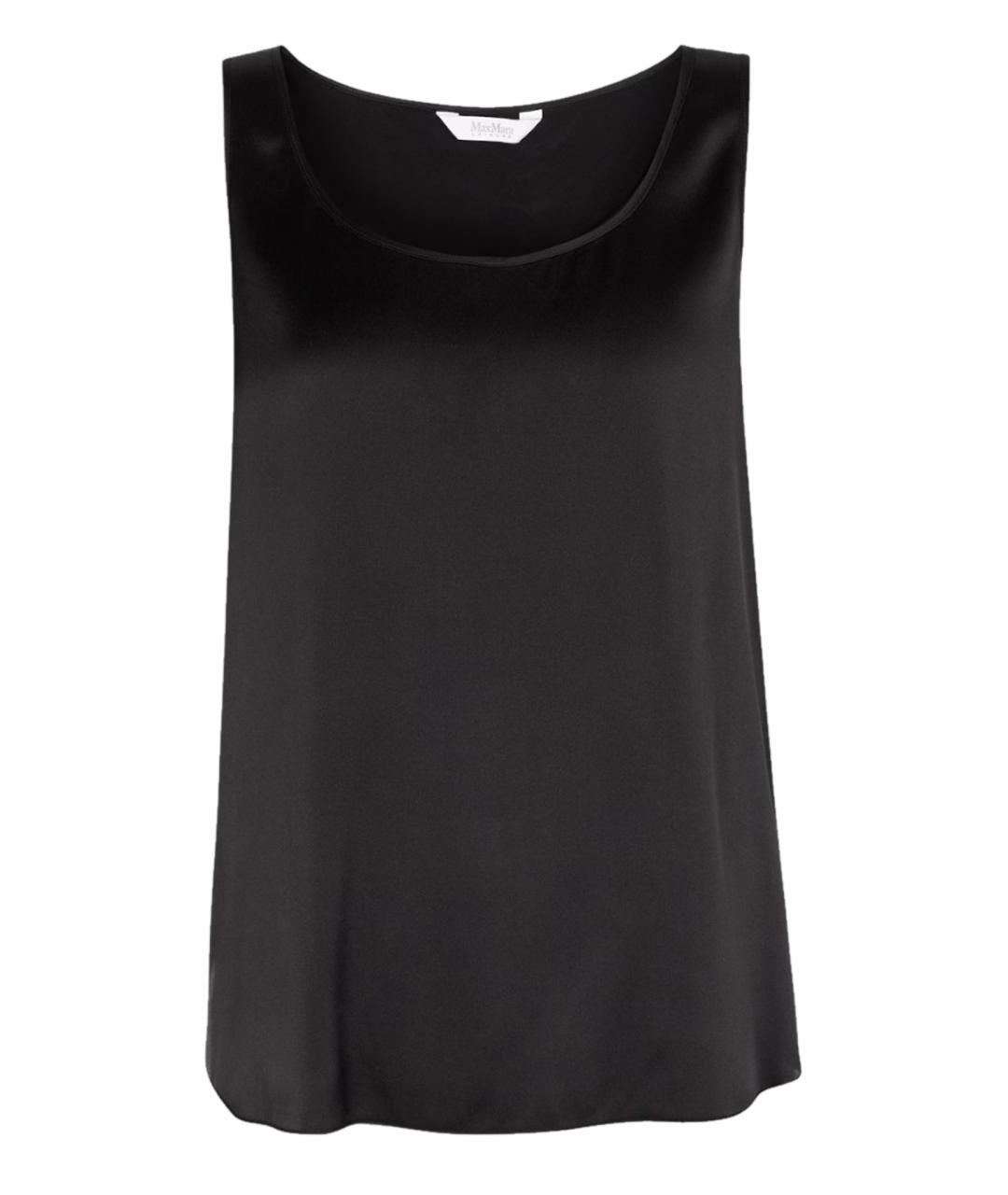 MAX MARA STUDIO Черная шелковая майка, фото 1