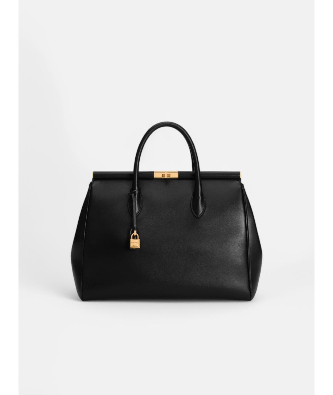 DOLCE&GABBANA Черная кожаная сумка тоут, фото 5