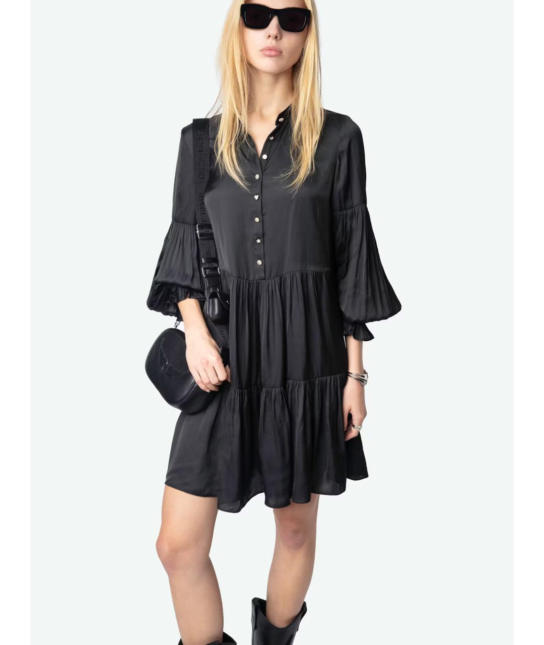 ZADIG & VOLTAIRE Черное полиэстеровое повседневное платье, фото 4