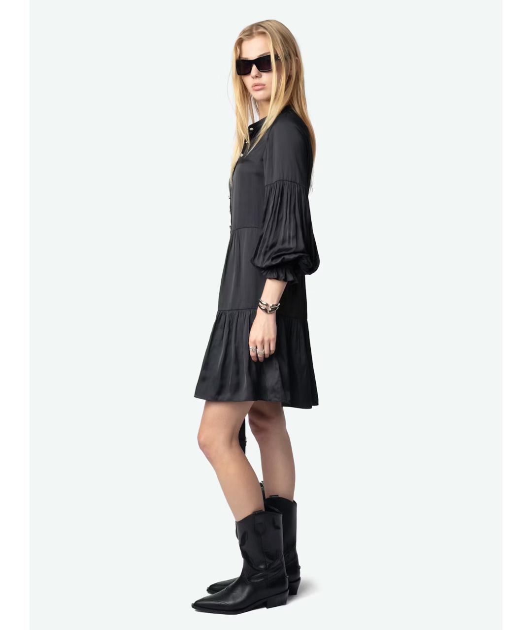 ZADIG & VOLTAIRE Черное полиэстеровое повседневное платье, фото 5