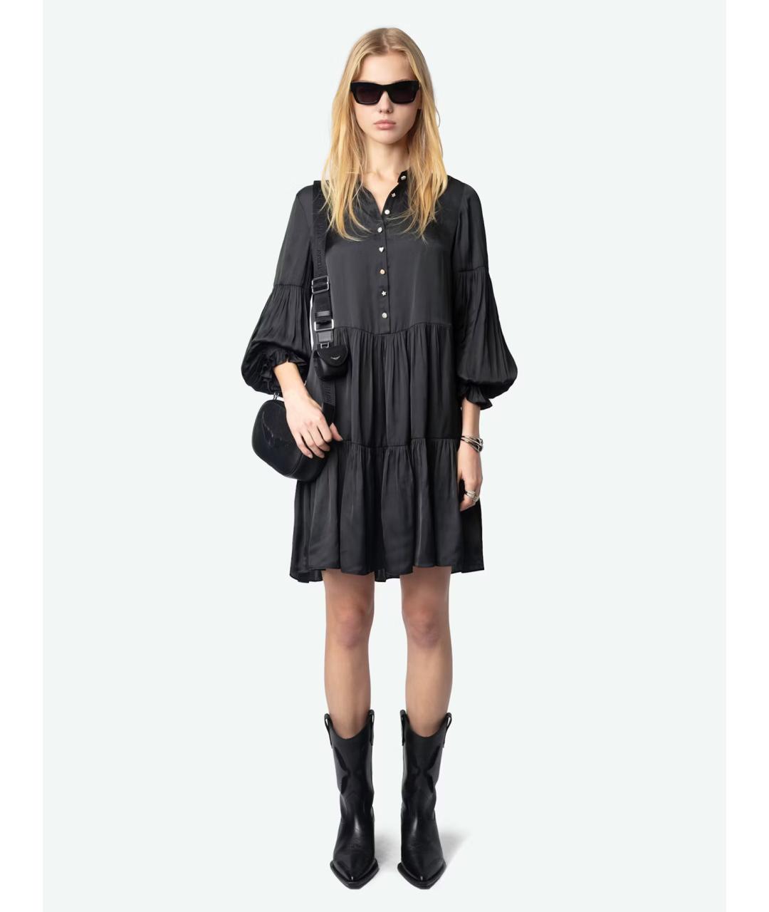 ZADIG & VOLTAIRE Черное полиэстеровое повседневное платье, фото 2