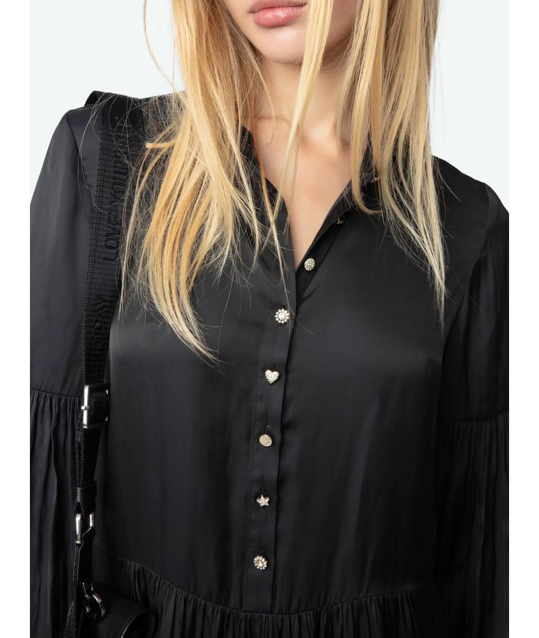 ZADIG & VOLTAIRE Черное полиэстеровое повседневное платье, фото 6