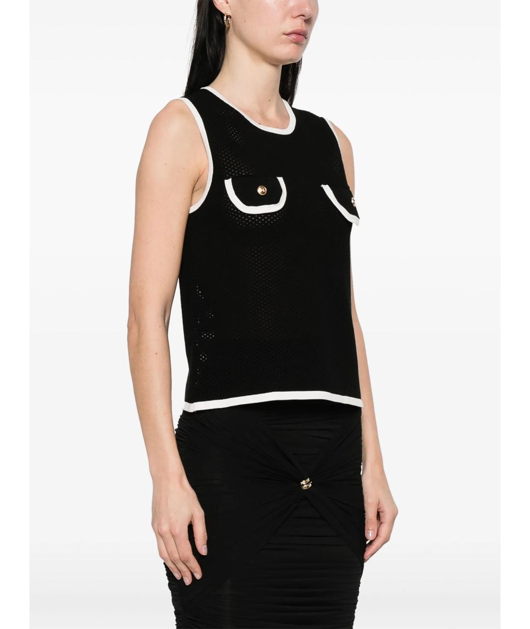 ELISABETTA FRANCHI Черный вискозный джемпер / свитер, фото 3