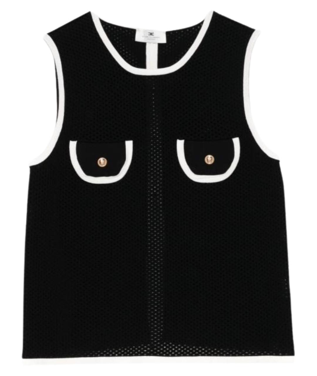 ELISABETTA FRANCHI Черный вискозный джемпер / свитер, фото 1